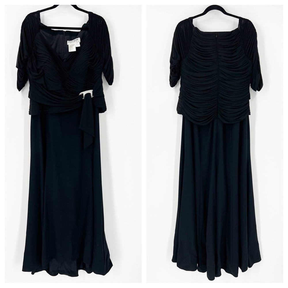 Daymor Couture Black Evening Gown Mother of the Bride Wedding Guest Formal